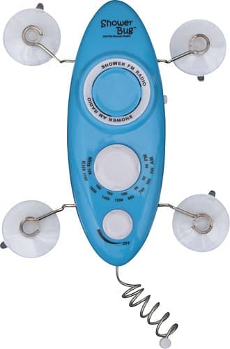 Front Standard. Zadro - Showerbug 2.0 AM/FM Radio - Blue.