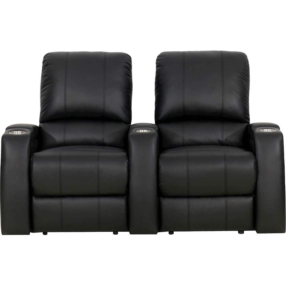 Front. Octane Seating - Magnolia Straight 2-Seat Power Recline Home Theater Seating - Black.