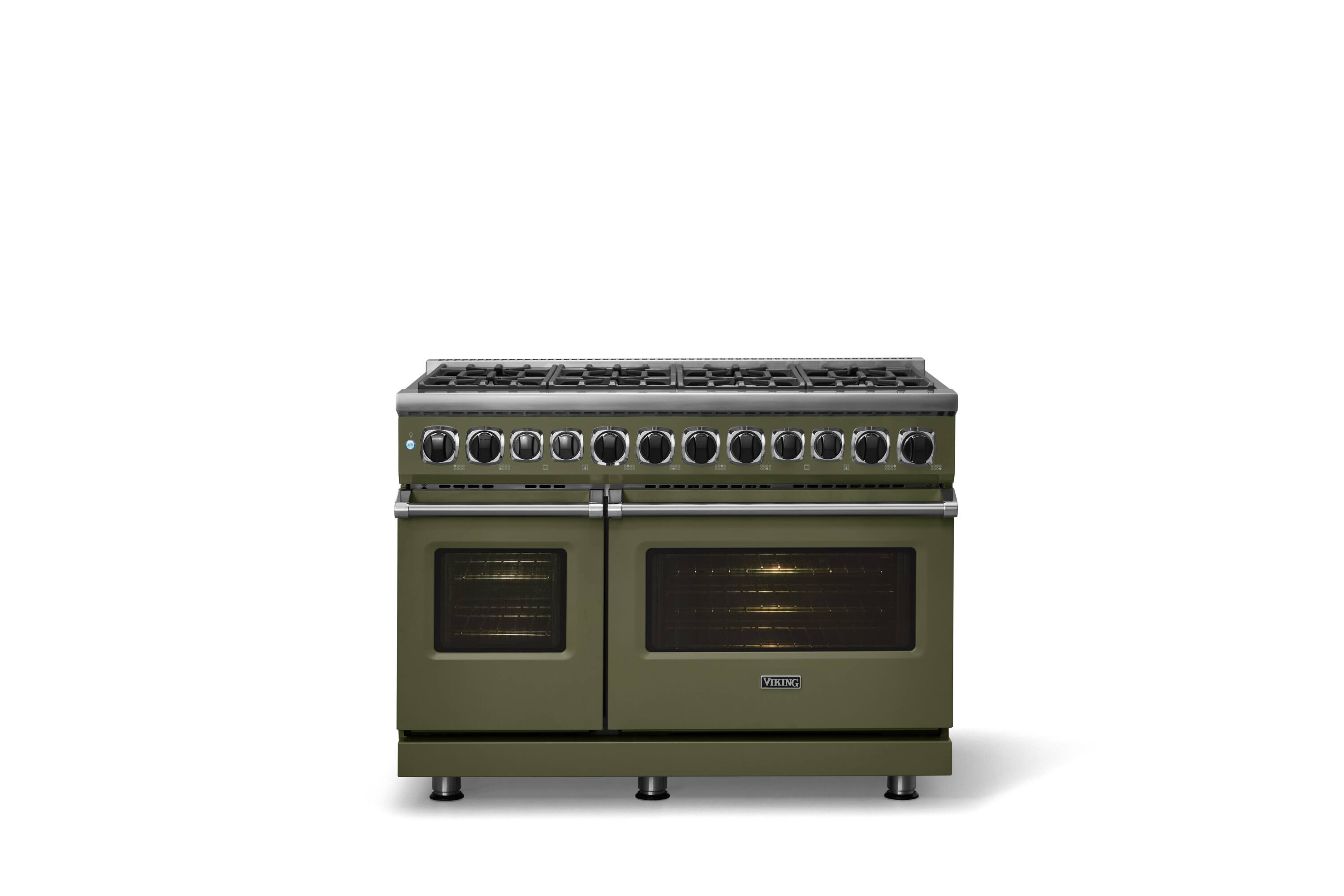Alt View 1. Viking - 48 in. Wide 8 Burner Dual Fuel Sealed Burner Range - Martini.