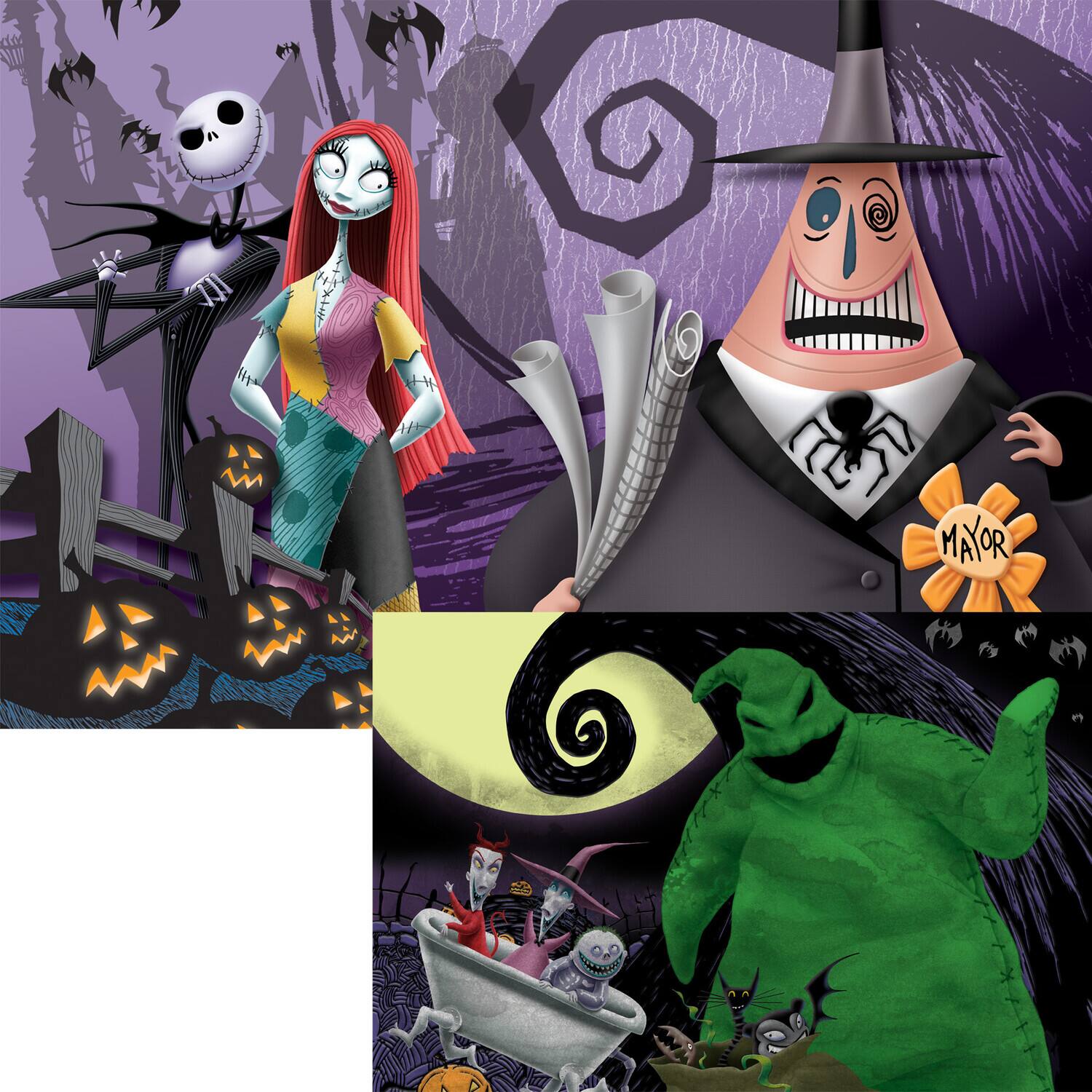 Alt View 1. PopMarket - The Nightmare Before Christmas Jack, Sally, Mayor Oogie Boogie and Kids 200pc 18x12 in 3D/2D - COLLECTIBLES - Multicolor.