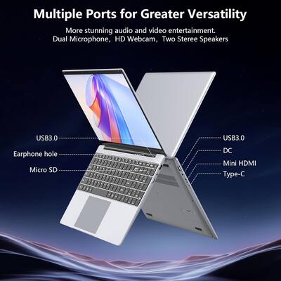Gezoon 14.1 inch Laptop Computer, 8GB RAM 512GB SSD, Celeron Gezoon 14.1 inch Laptop Computer, 8GB RAM 512GB SSD, Celeron