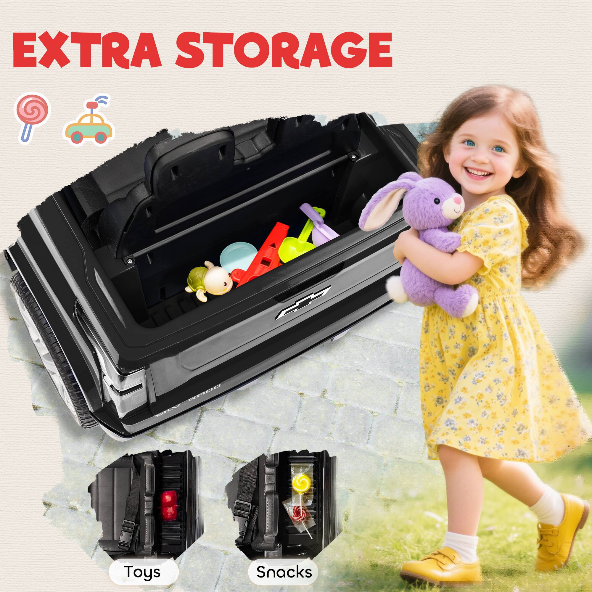 EXTRA STORAGE

Toys

Snacks