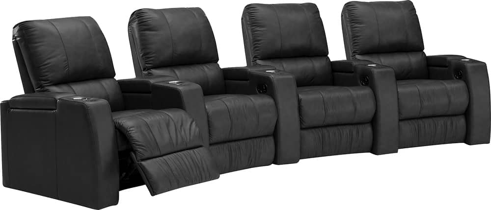 Angle View: Octane Seating - Magnolia Curved 4-Seat Power Recline Home Theater Seating - Black