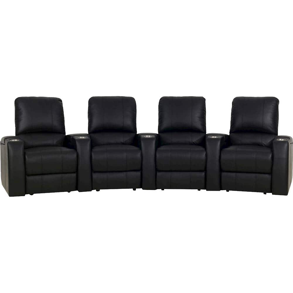 Octane Seating Magnolia Curved 4 Seat Recline Home Theater Black Octane Seating Magnolia Curved 4 Seat Recline Home Theater Black