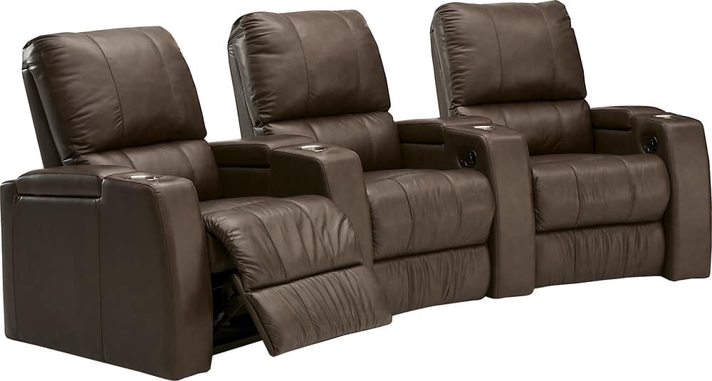 Angle View: Octane Seating - Magnolia Curved 3-Seat Power Recline Home Theater Seating - Brown