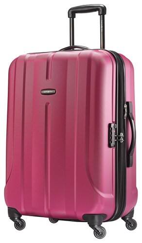 Front. Samsonite - Fiero 24" Expandable Spinner Suitcase - Purple.