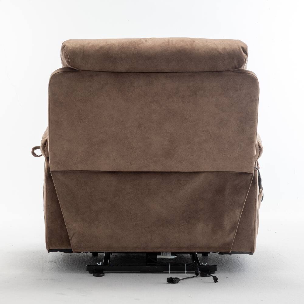 Angle. Loheer - Loheer Power Lift Recliner Electric Reclining Chair Massage Heat - Brown.