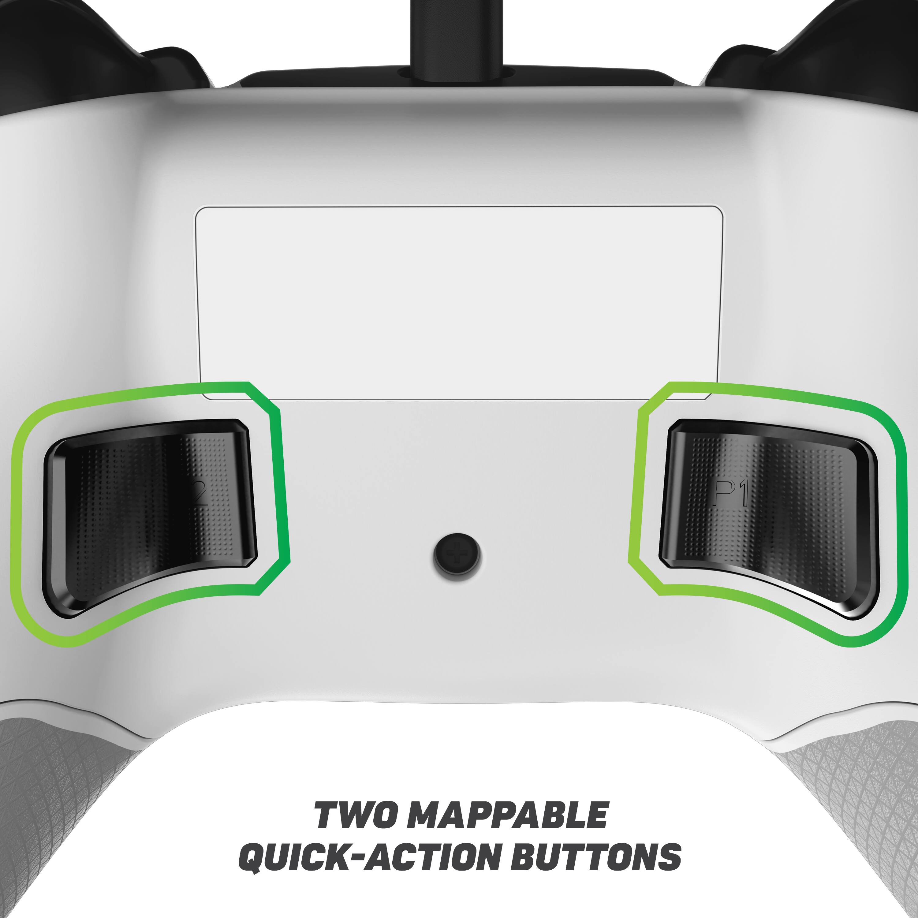 Two mappable quick-action buttons.