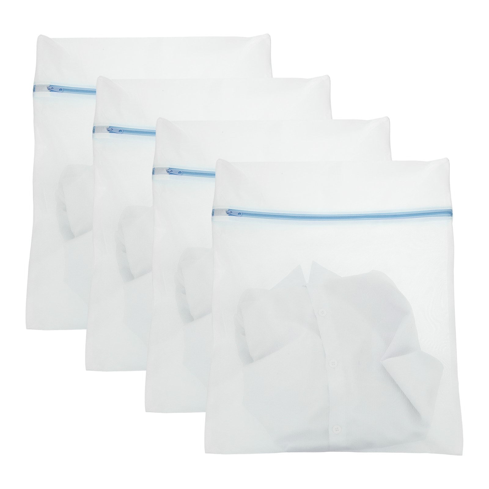 Unique Bargains - 4pcs Mesh Laundry Bags with Zipper Fine Net for Delicates 16x20 Inch for Travel Clothes, Bathroom, Dorm and Bras - Blue price history on PriceWatchPro