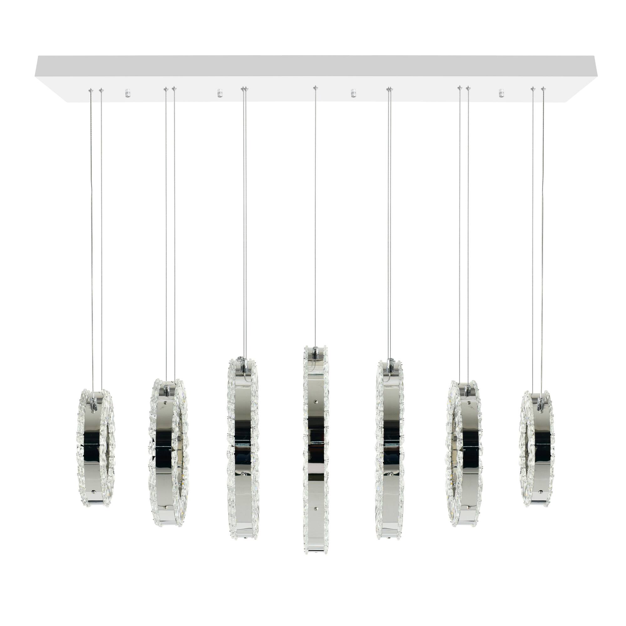 Angle. CWI Lighting - Celina LED Chandelier With Chrome Finish - Chrome.