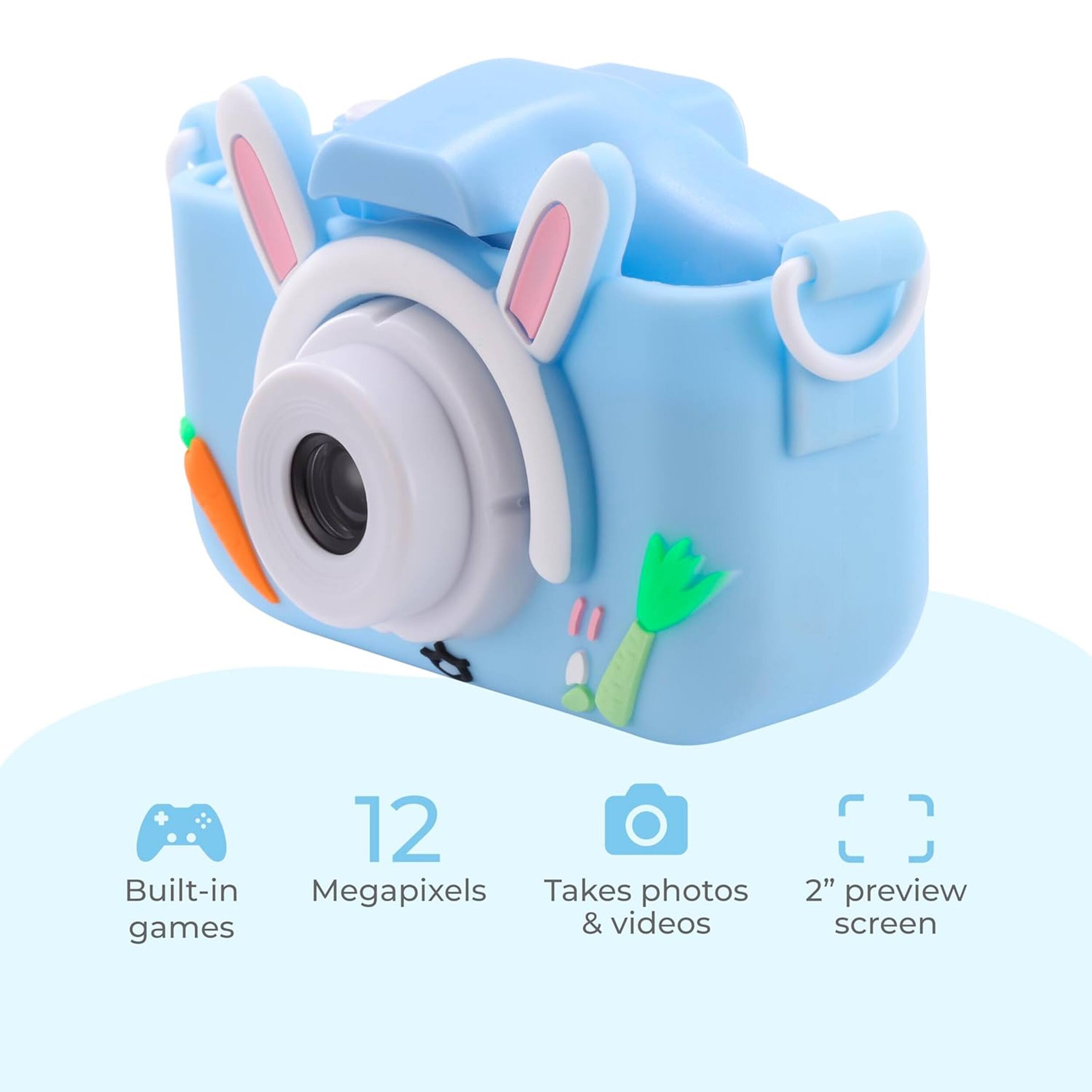 + 12 Built-in Megapixels Takes photos & videos 2" preview screen