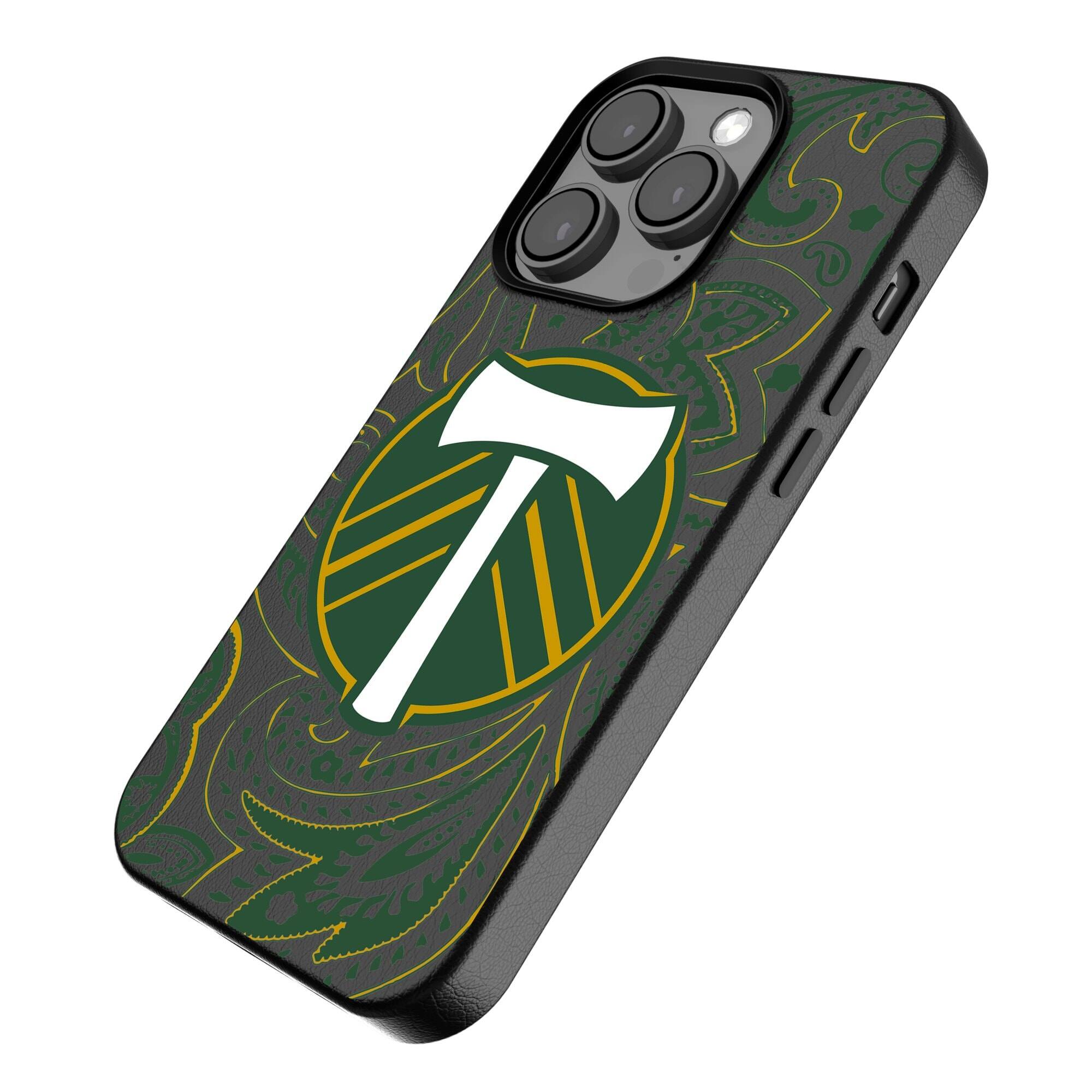 Alt View 1. Keyscaper - Black Portland Timbers iPhone Magnetic Bump Case - 16 Pro Max - Black.