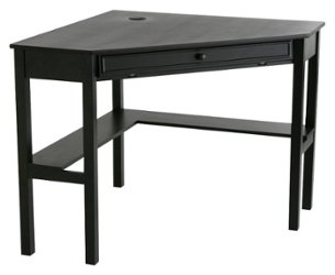 SEI Furniture - Sperry Corner Computer Desk - Black - Front_Zoom