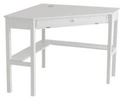 SEI Furniture - Corsica Corner Computer Desk - White - Front_Zoom