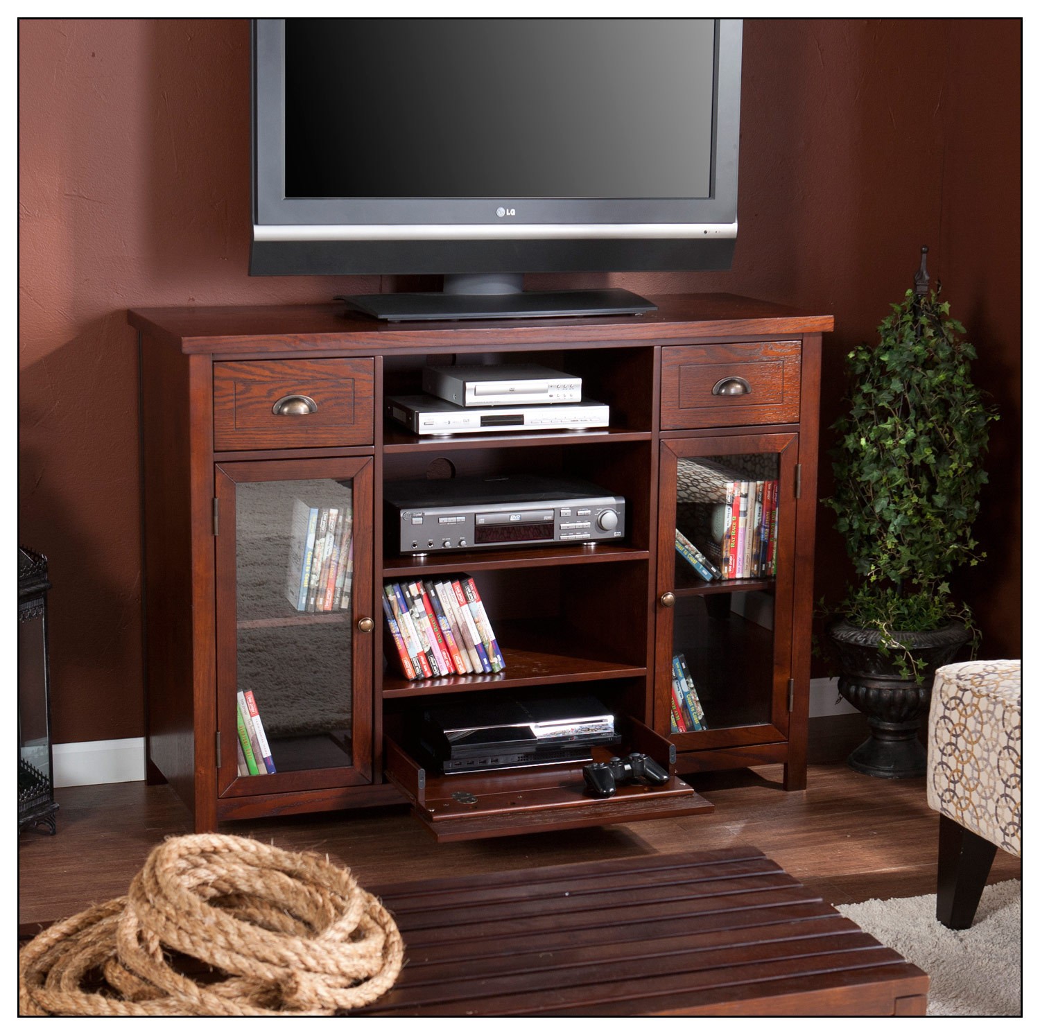 Sei Tv Stand For Most Flat Panel Tvs Up To 52 Brown W60msbl Best Buy