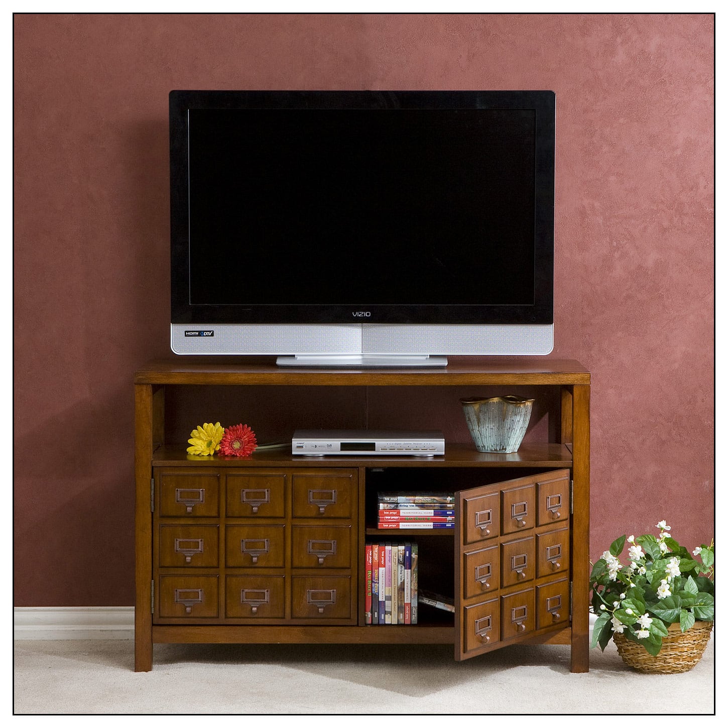 Questions and Answers SEI Furniture Marana Apothecary Media Stand Mahogany MS9888R Best Buy