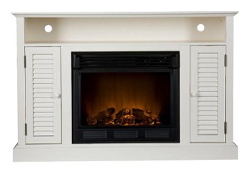 SEI Furniture - Electric Media Fireplace for Most Flat-Panel TVs Up to 48" - White - Front_Zoom