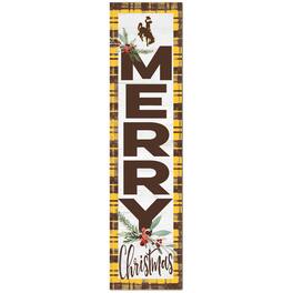 Jardine - Wyoming Cowboys 12'' x 48'' Outdoor Christmas Leaner - White