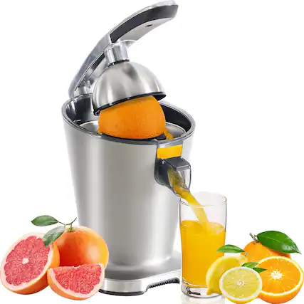 Front. Sweet - Electric Citrus Juicer, One-Touch Operation, High Juice Yield and Easy Clean, Silver - Silver.