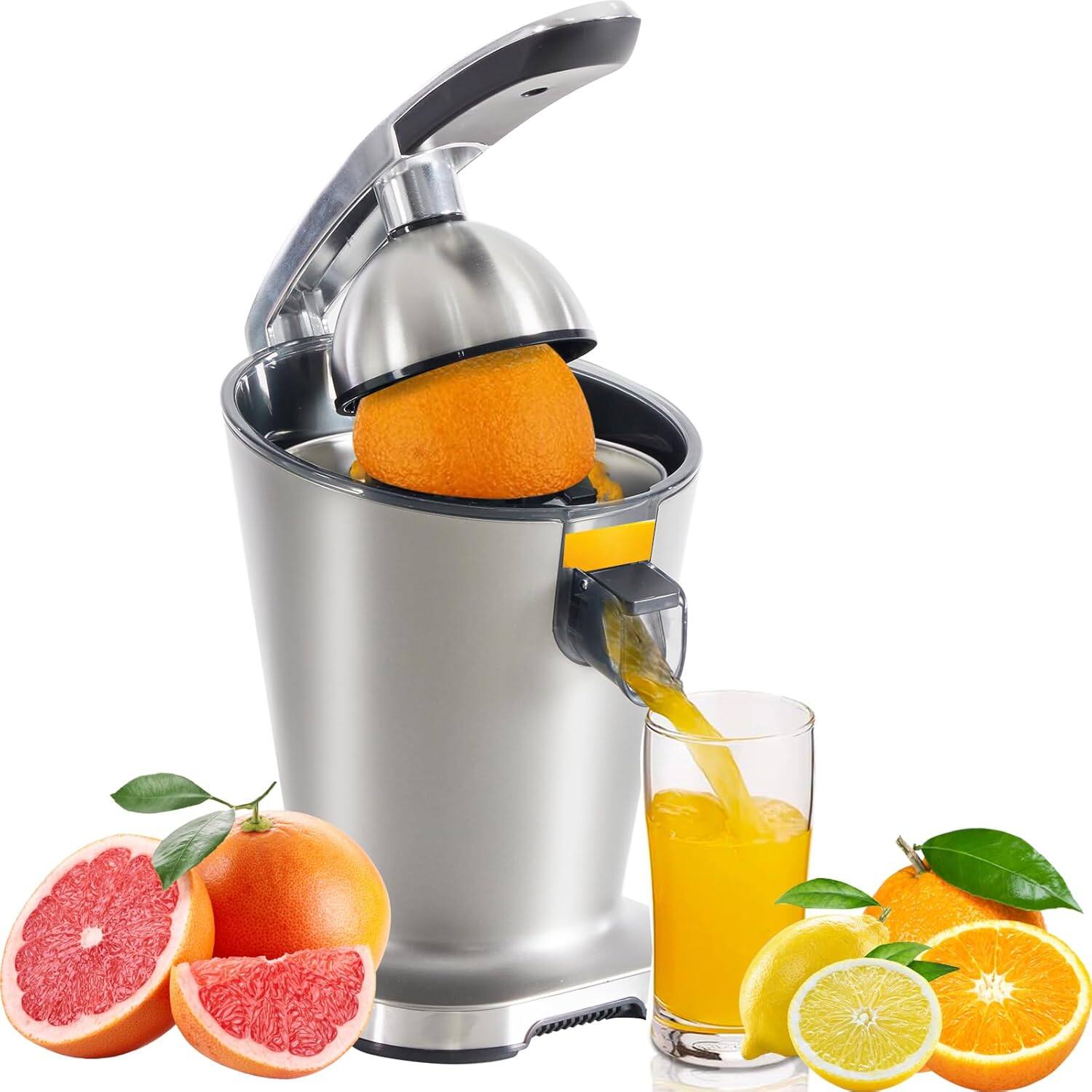 Front. Sweet - Electric Citrus Juicer, One-Touch Operation, High Juice Yield and Easy Clean, Silver - Silver.