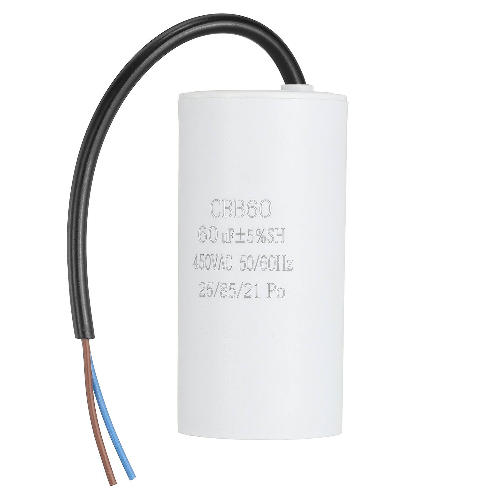 Unique Bargains - 60uF CBB60 Run Capacitor, AC 450V 2 Wires 50/60Hz Cylinder 102x50mm for Air Compressor, Water Pump - White price history on PriceWatchPro