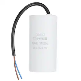 Unique Bargains - 60uF CBB60 Run Capacitor, AC 450V 2 Wires 50/60Hz Cylinder 102x50mm for Air Compressor, Water Pump - White