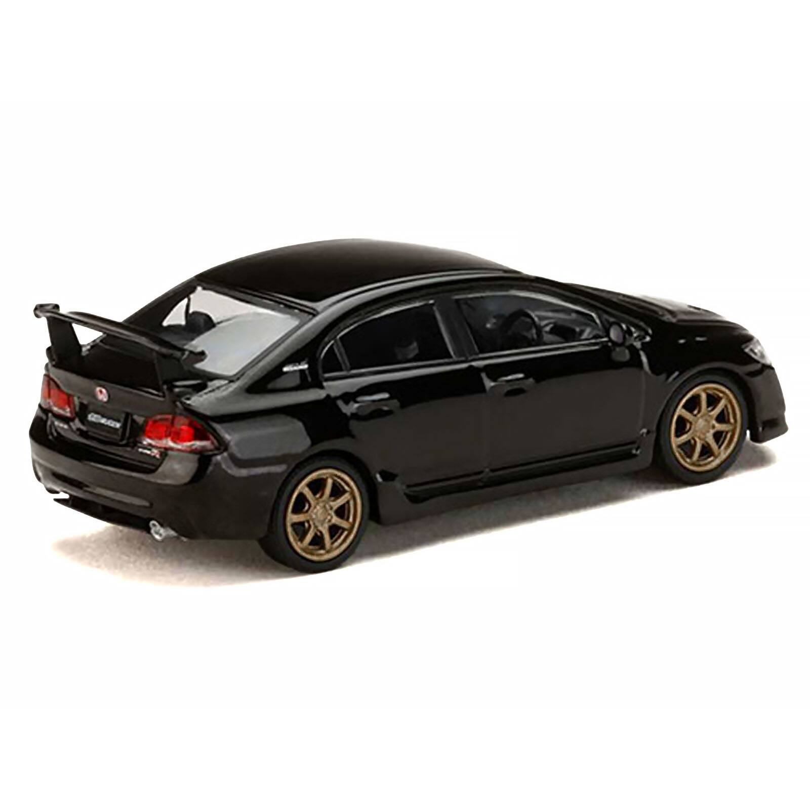 Alt View 2. Hobby Japan - Honda Mugen Civic Type R (FD2) RHD Crystal Black Pearl with Gold Wheels "JDM64" Series 1/64 Model Car by Hobby Japan.