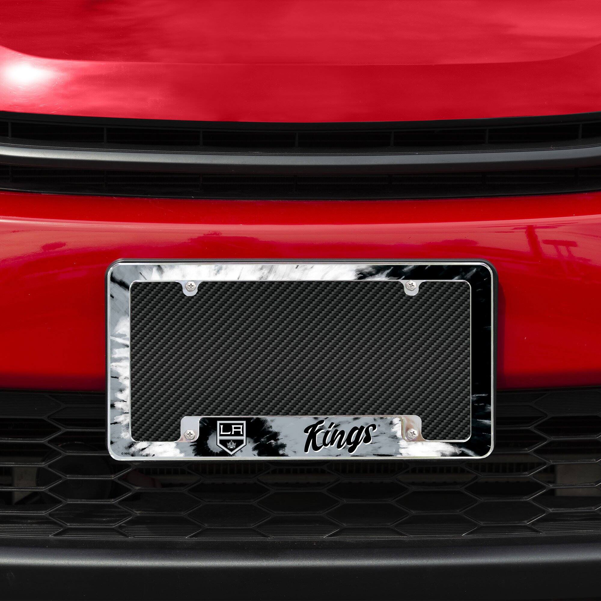 Alt View 1. Rico Industries - Los Angeles Kings Chrome Metal License Plate Frame with Bold Tie Dye Design - Multi.