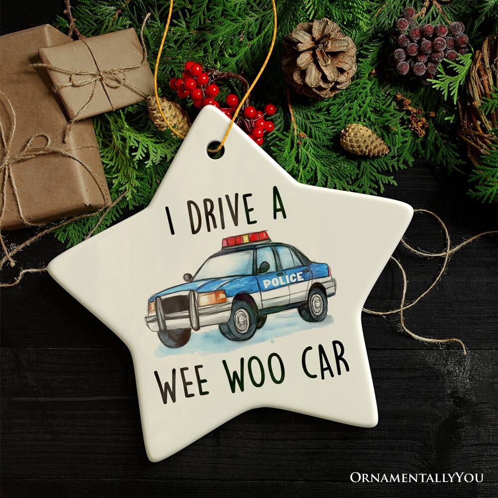 I DRIVE A POLICE WEE WOO CAR  
ORNAMENTALLY YOU