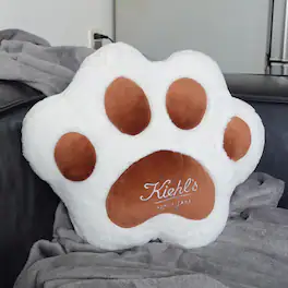 luck idea - Pet Paw - Shaped Pillow - Plush Gift for Animal & Home Enthusiasts - White and Brown