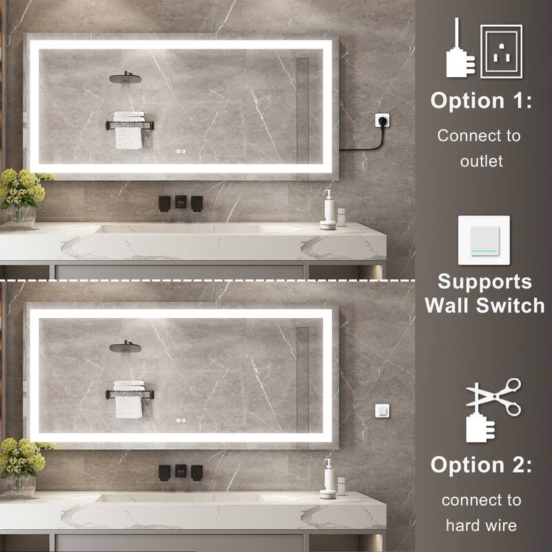 Option 1: Connect to outlet  
Supports Wall Switch  
Option 2: connect to hard wire