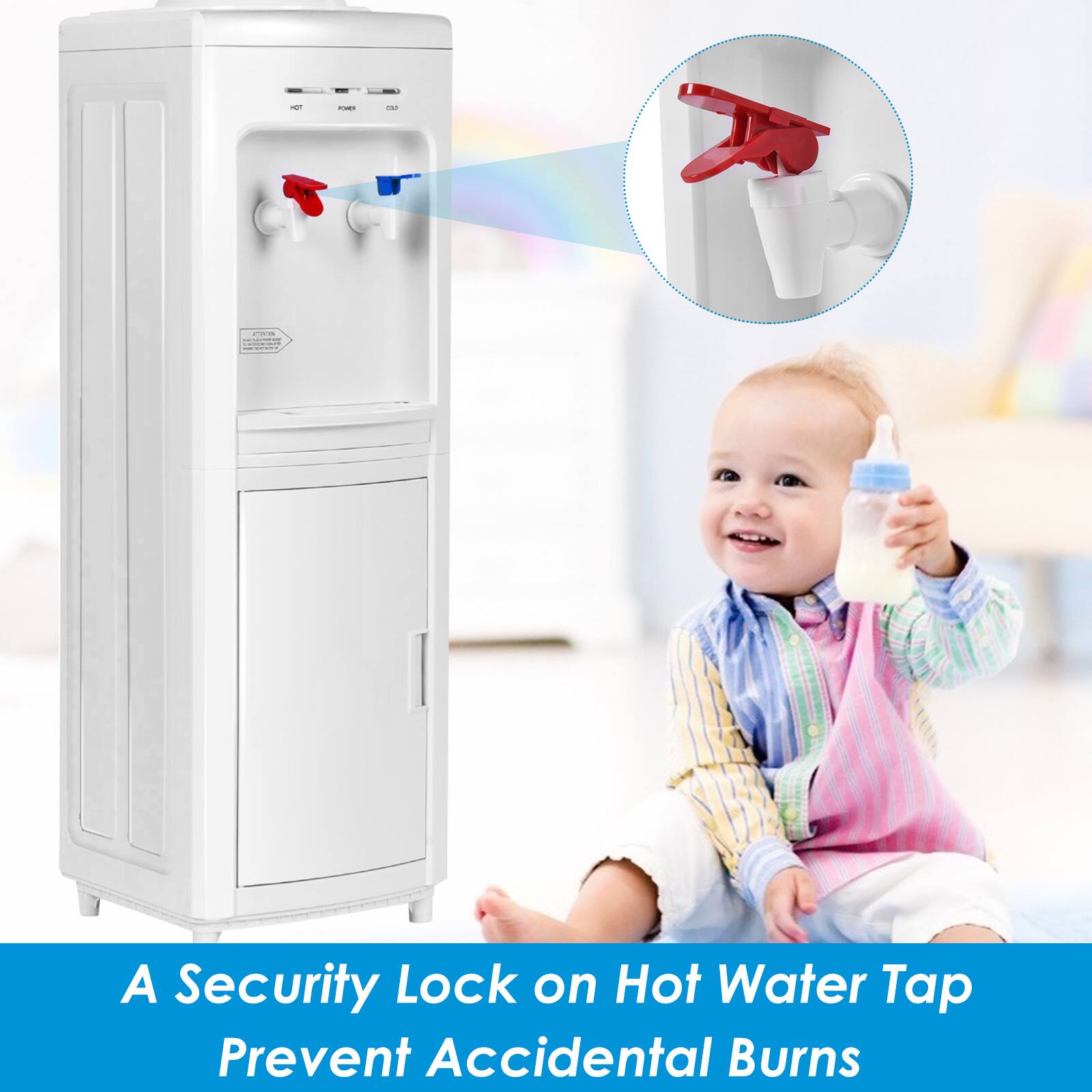 A Security Lock on Hot Water Tap Prevent Accidental Burns