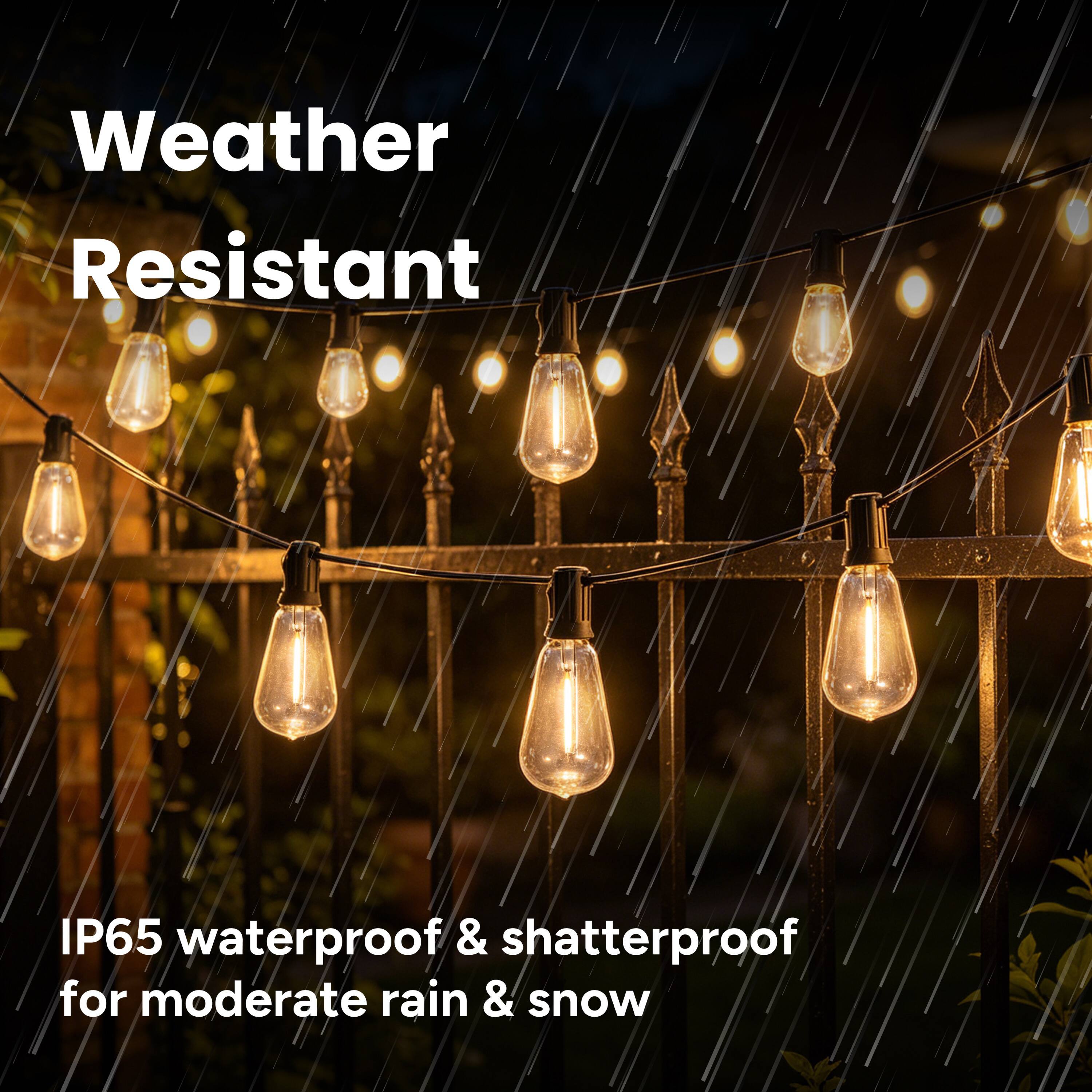 Weather Resistant

IP65 waterproof & shatterproof for moderate rain & snow