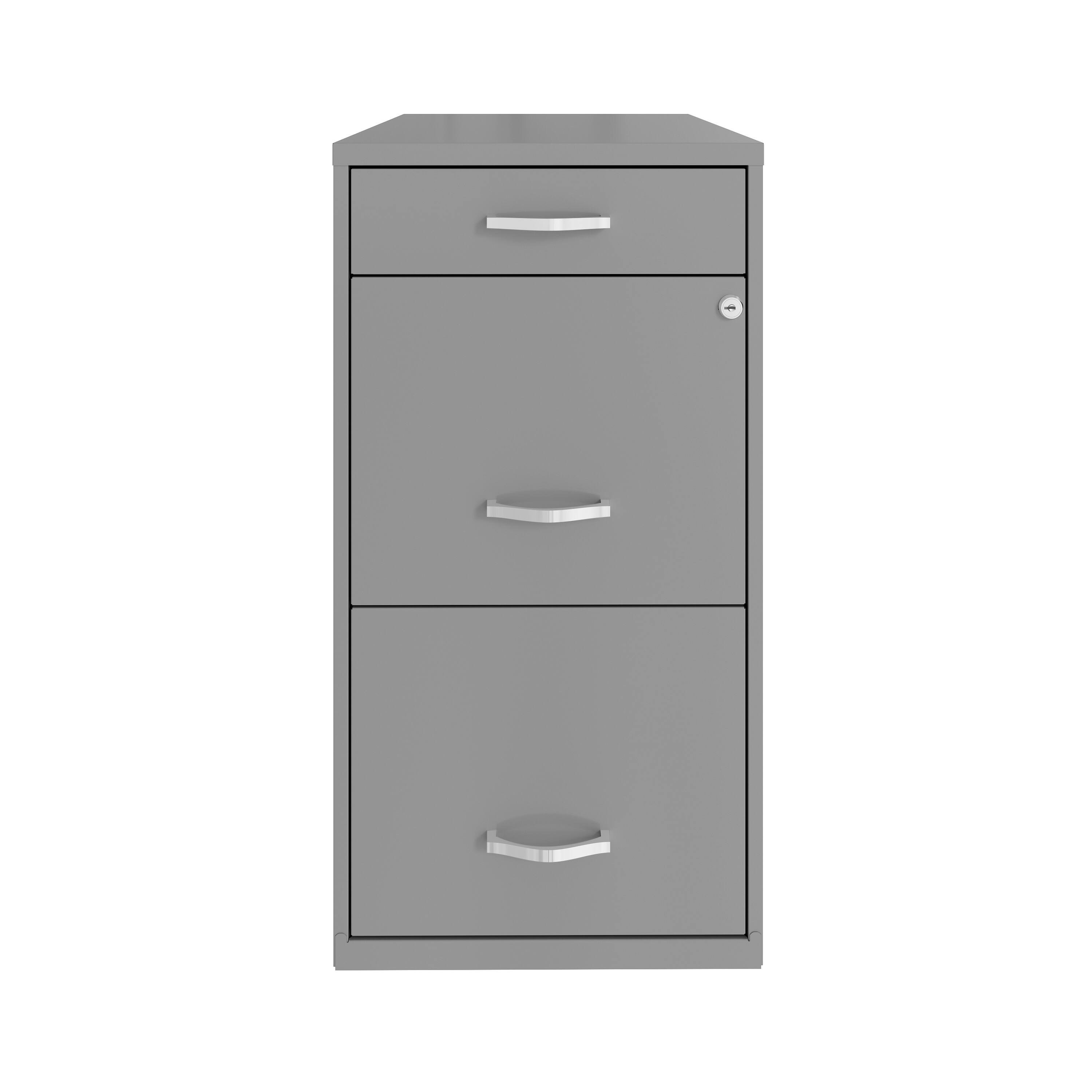 Alt View 4. Space Solutions - Space Solutions 3 Drawer Letter Width Vertical File Cabinet with Pencil Drawer, Arctic Silver - Arctic Silver.