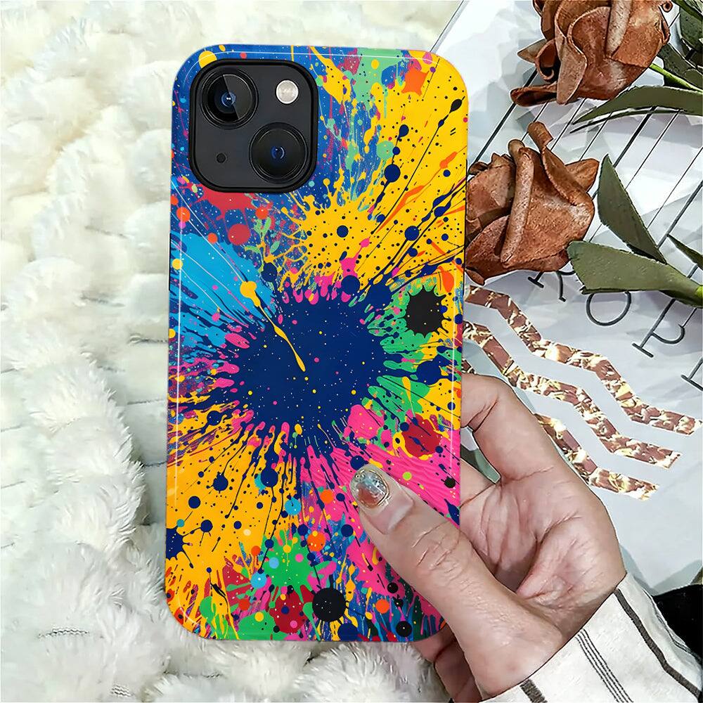 Alt View 6. Finnhomy - Smartphone Case for iPhone - Dual-Layer Heavy Duty Protective Cover - Midnight Splash - Midnight Splash for iPhone 15.