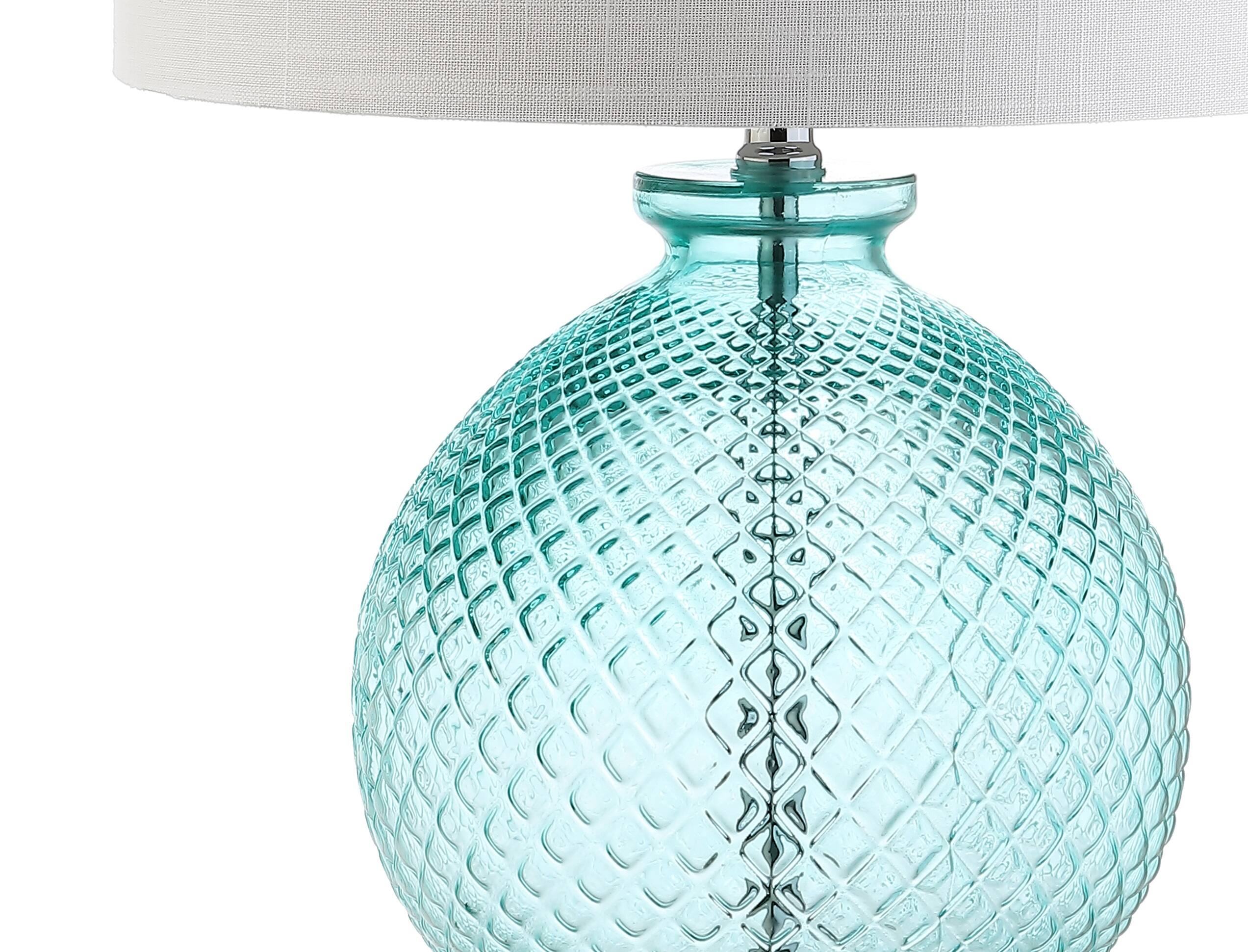 Alt View 6. Jonathan Y - Estelle 26" Glass and Crystal LED Table Lamp, Aqua - Aqua/Clear.
