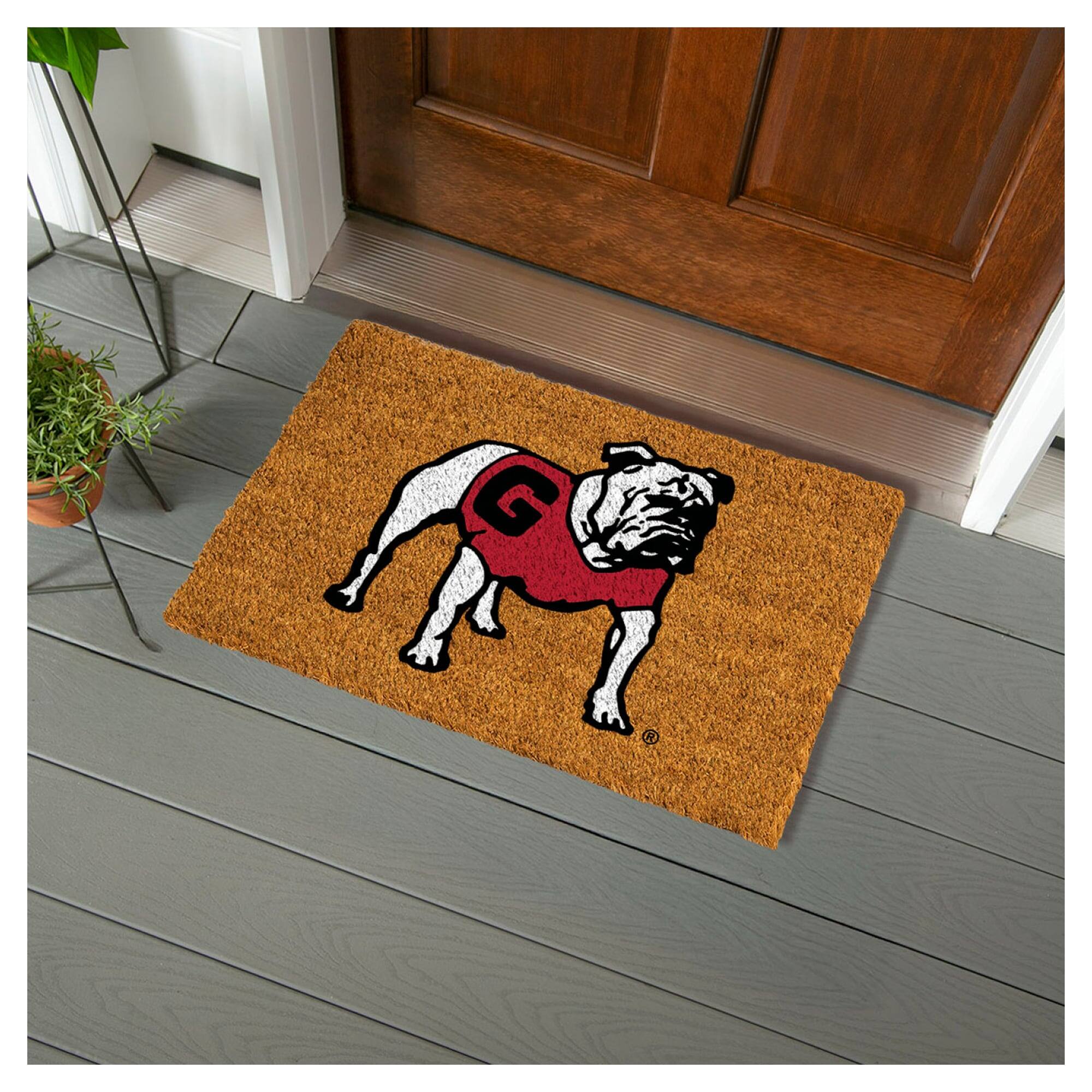 Alt View 1. Evergreen Enterprises - Georgia Bulldogs 28" x 16" Team Logo Outdoor Coir Mat - Multicolor.