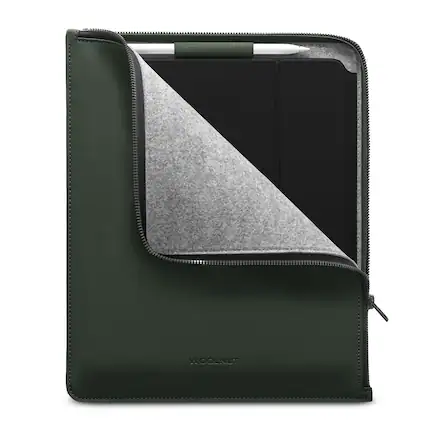 Front. Woolnut - Woolnut Coated PU Folio for 12.9-inch iPad Pro - Green - Green.