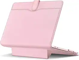 Fintie - Folio Sleeve for MacBook Neo 13 Inch A3404 2026, Foldable Stand, Document Pocket, Magnetic Closure, PU Leather Cover - Blush