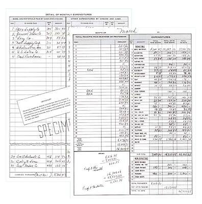 Sure, here is the corrected and grouped text from the image:

---

**DETAIL OF MONTHLY EXPENSES BY DEPARTMENT**

**March**

| DEPARTMENT | EXPENSES |
|------------|----------|
| 1. General Office | 30.00 |
| 2. Advertising | 37.00 |
| 3. Legal | 37.00 |
| 4. Printing | 37.00 |
| 5. Stationery | 37.00 |
| 6. Postage | 37.00 |
| 7. Telephone | 37.00 |
| 8. Traveling | 37.00 |
| 9. Miscellaneous | 37.00 |
| 10. Total | 370.00 |

**EXPENSES**

| DEPARTMENT | EXPENSES |
|------------|----------|
| 1. General Office | 37.00 |
| 2. Advertising | 37.00 |
| 3. Legal | 37.00 |
| 4. Printing | 37.00 |
| 5. Stationery |