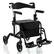 Front. Costway - Costway Folding Rollator Walker with Seat & 8" Wheels Supports up to 300 lbs Black - Black.