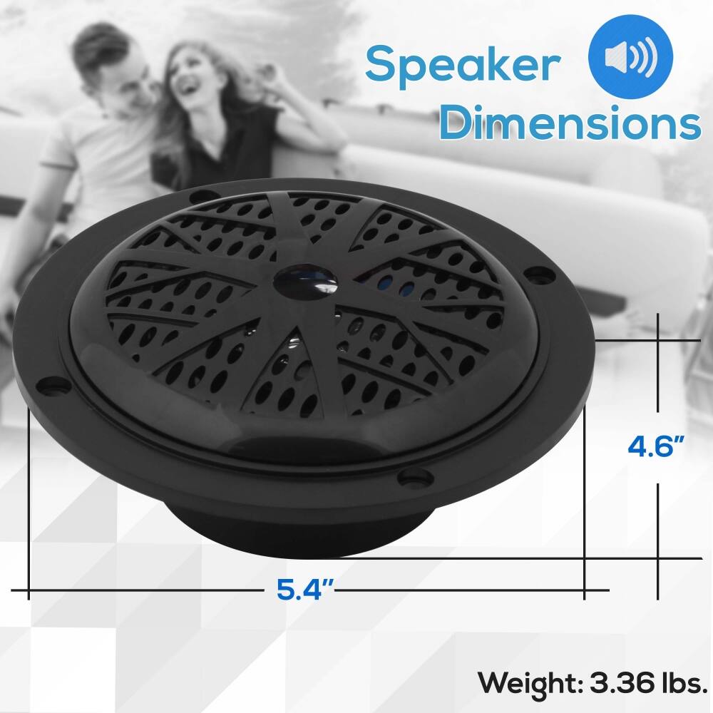 Speaker Dimensions: 4.6" x 5.4"  
Weight: 3.36 lbs.