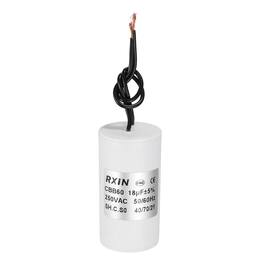 Unique Bargains - 18uF CBB60 Running Capacitor, AC 250V Cylinder 2 Wire for Air Conditioner, Compressor, Washing Machine - White