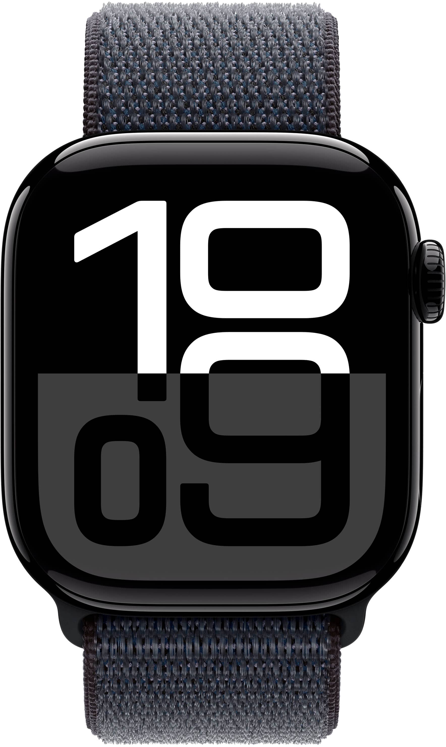 Alt View 11. Apple - Apple Watch Series 10 (GPS+Cellular) 42mm Aluminum Case with Ink Sport Loop - Jet Black.