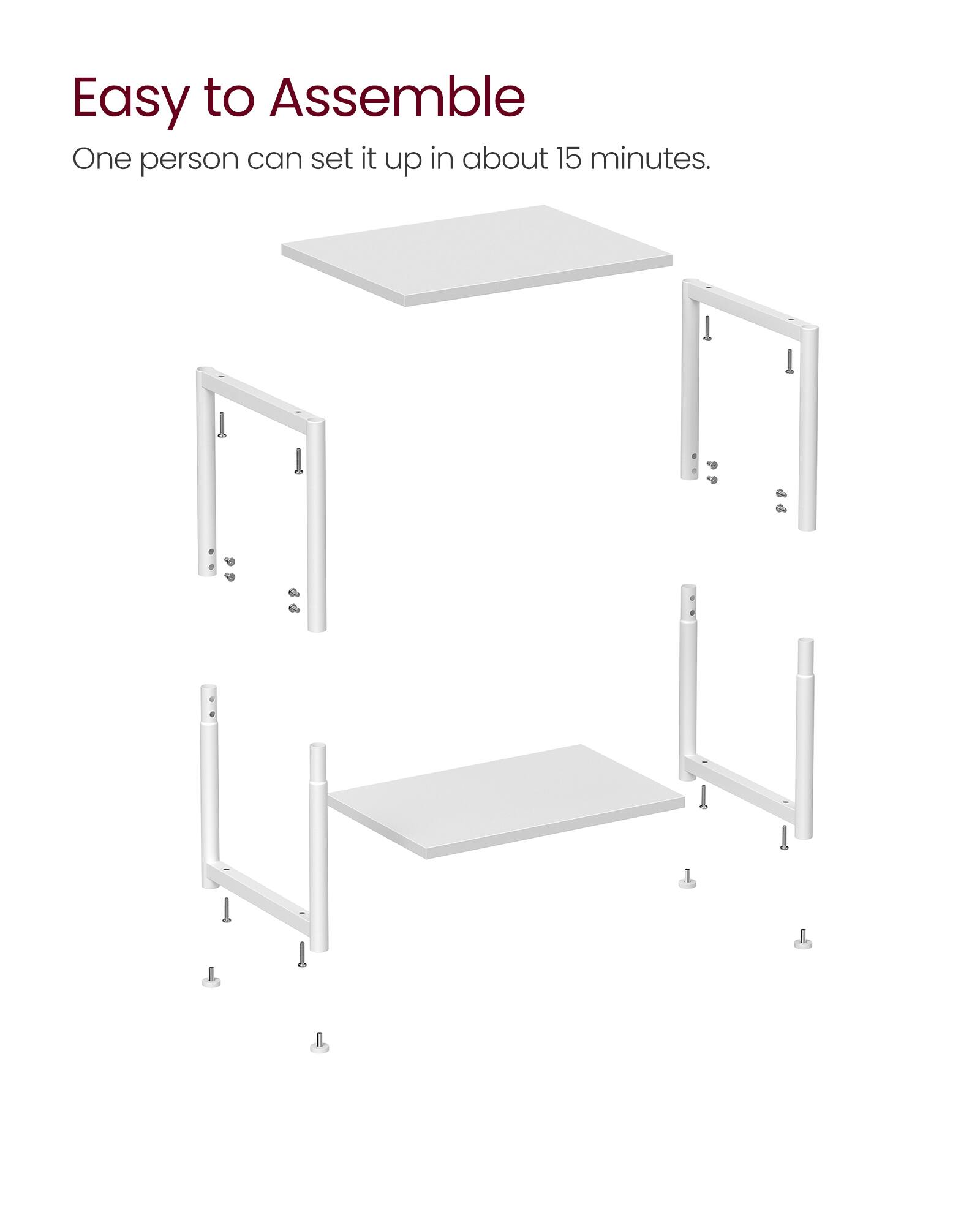 Easy to Assemble  
One person can set it up in about 15 minutes.