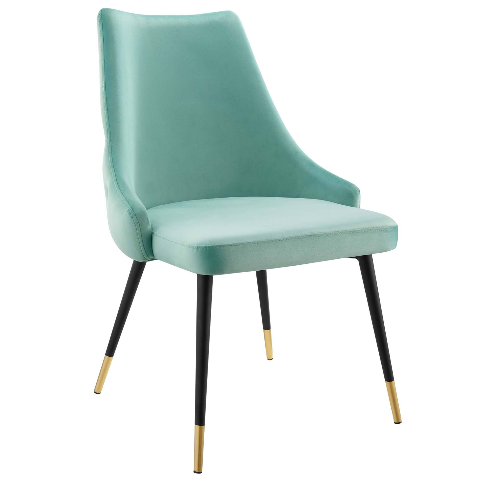 Angle. Modway - Adorn Tufted Performance Velvet Dining Side Chair by Modway - Mint.