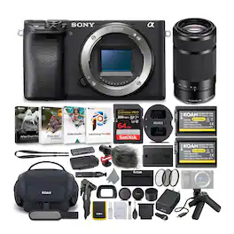 Sony - Alpha a6400 Mirrorless Digital Camera Body Kit with Shooting Grip and Mic - Black
