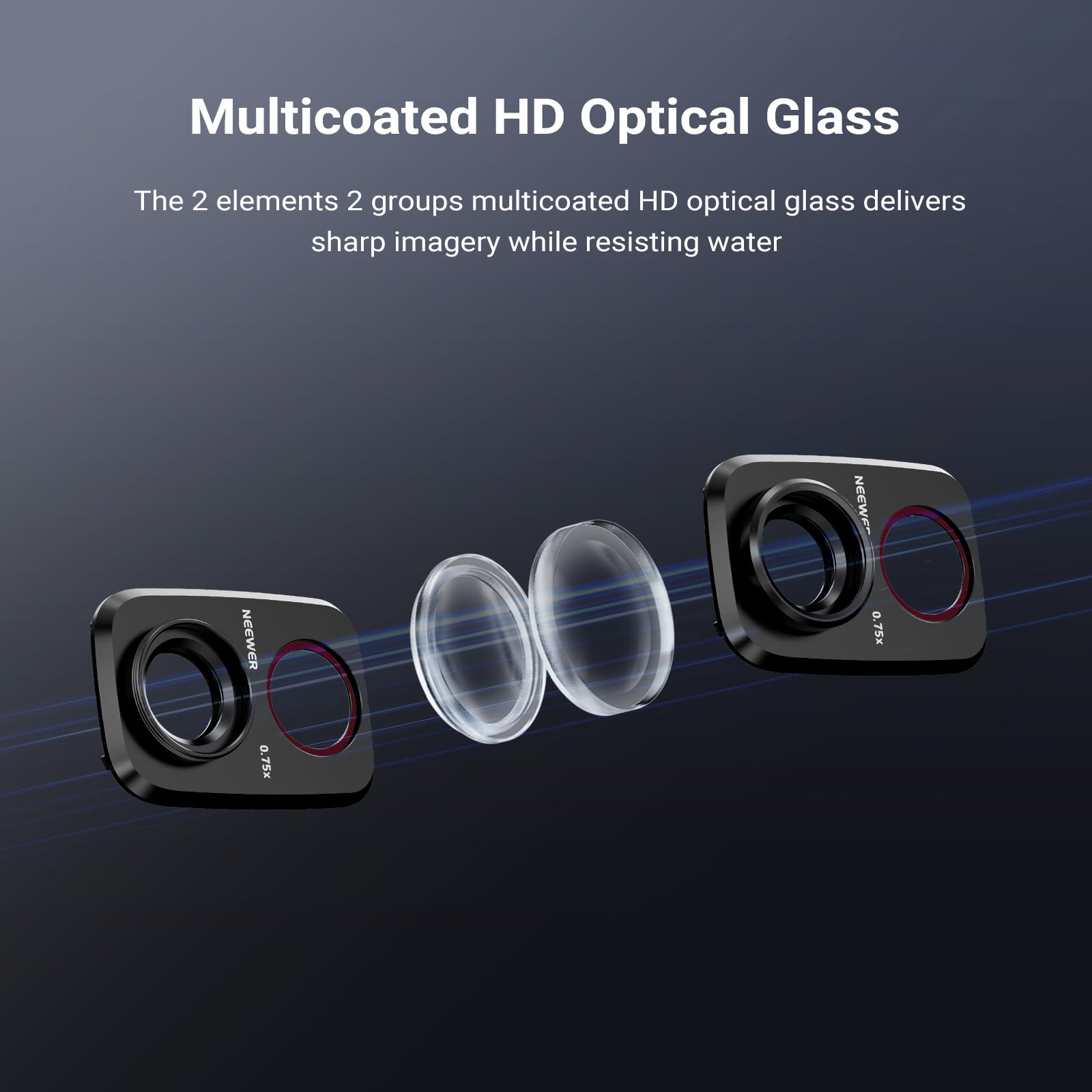 Multicoated HD Optical Glass

The 2 elements 2 groups multicoated HD optical glass delivers sharp imagery while resisting water

NEEWER 0.75x