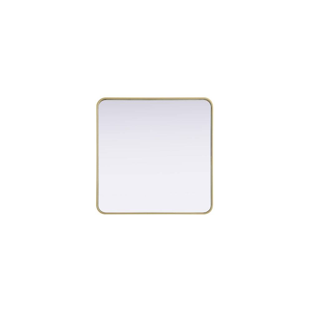 Alt View 4. Elegant Decor - Contour Metal Square Mirror 30x30 in Brass - Brass.