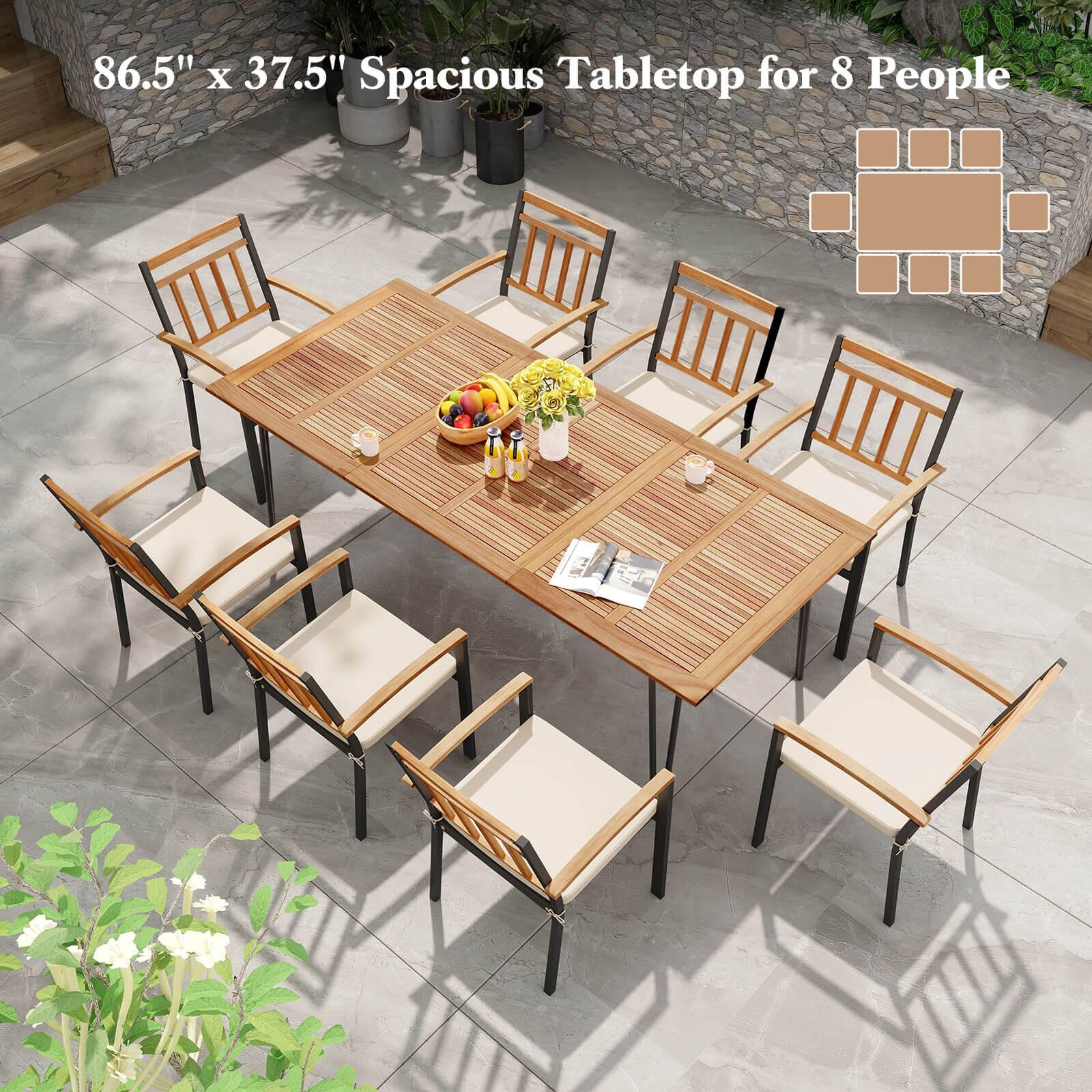 86.5" x 37.5" Spacious Tabletop for 8 People